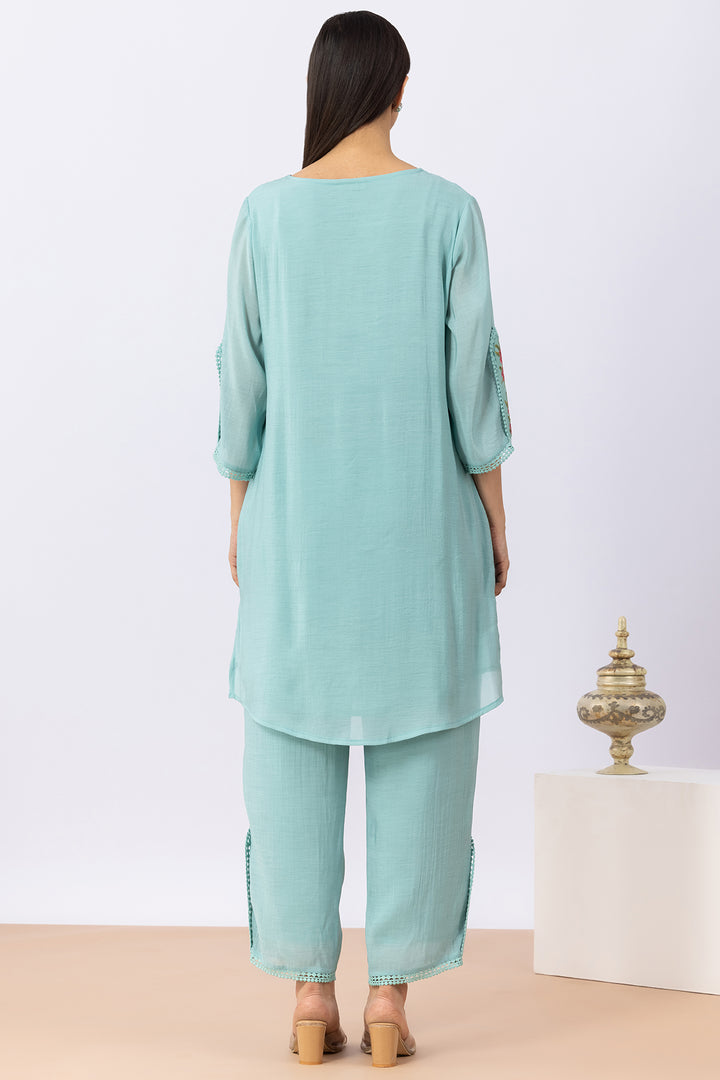 sea green kurta set for women office wear