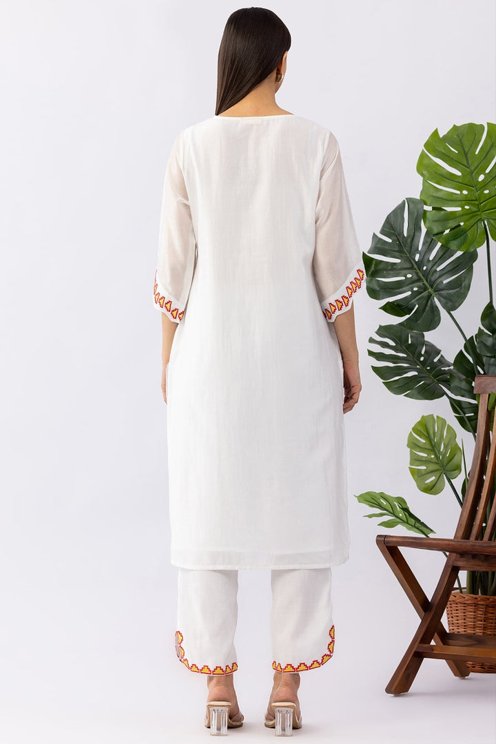 White Kurta Set For Women