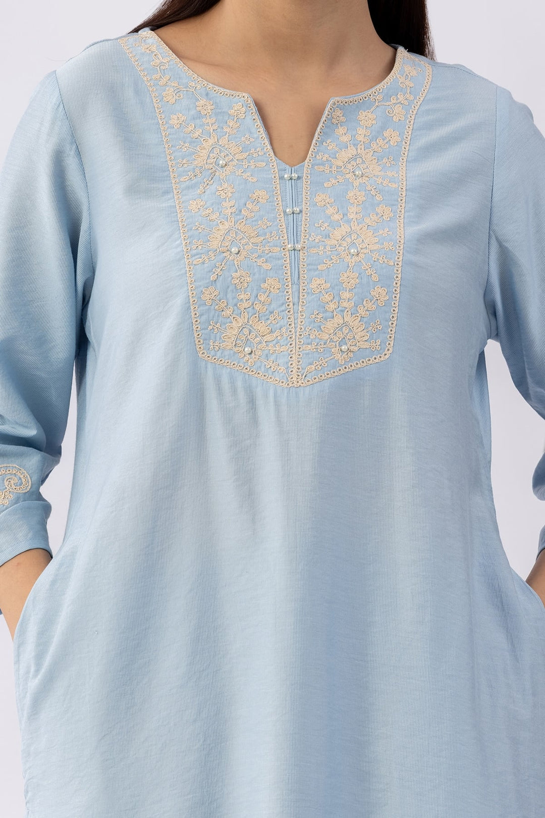 Sky Blue Kurta Set For Women