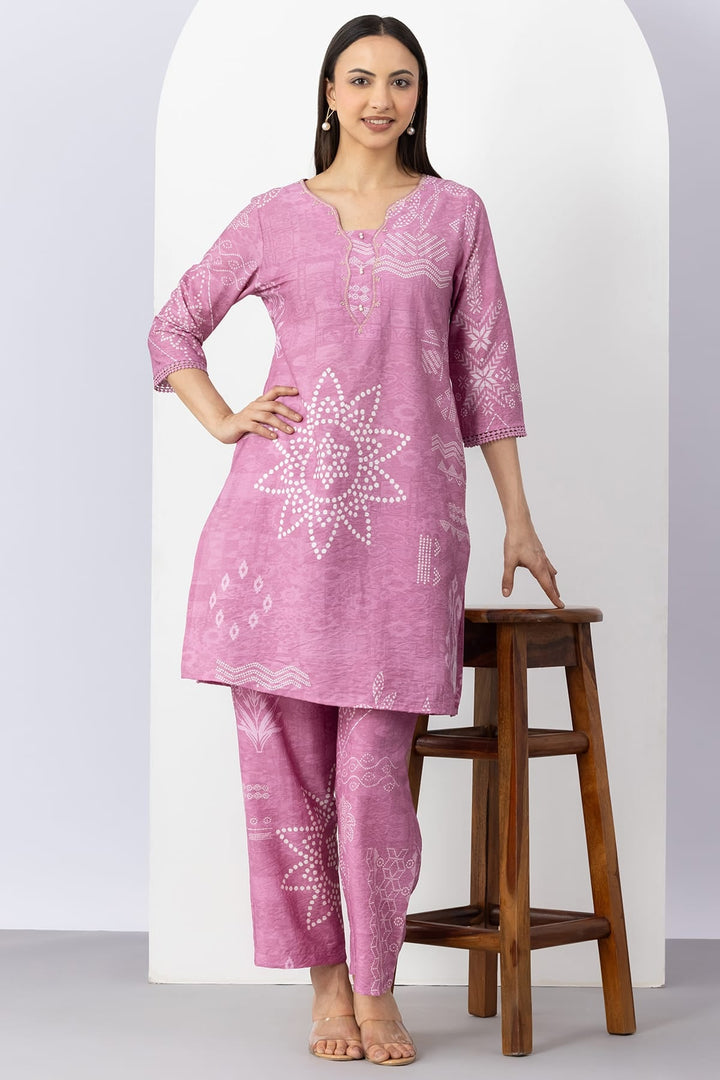 Pink Kurta Set For Women