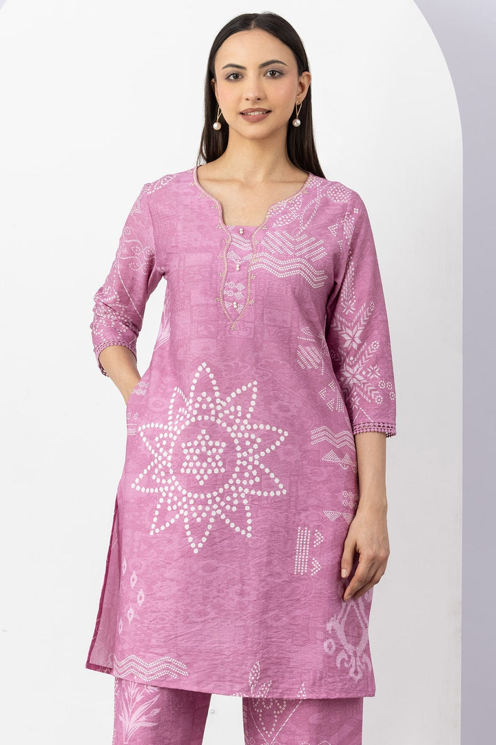 Pink Kurta Set For Women