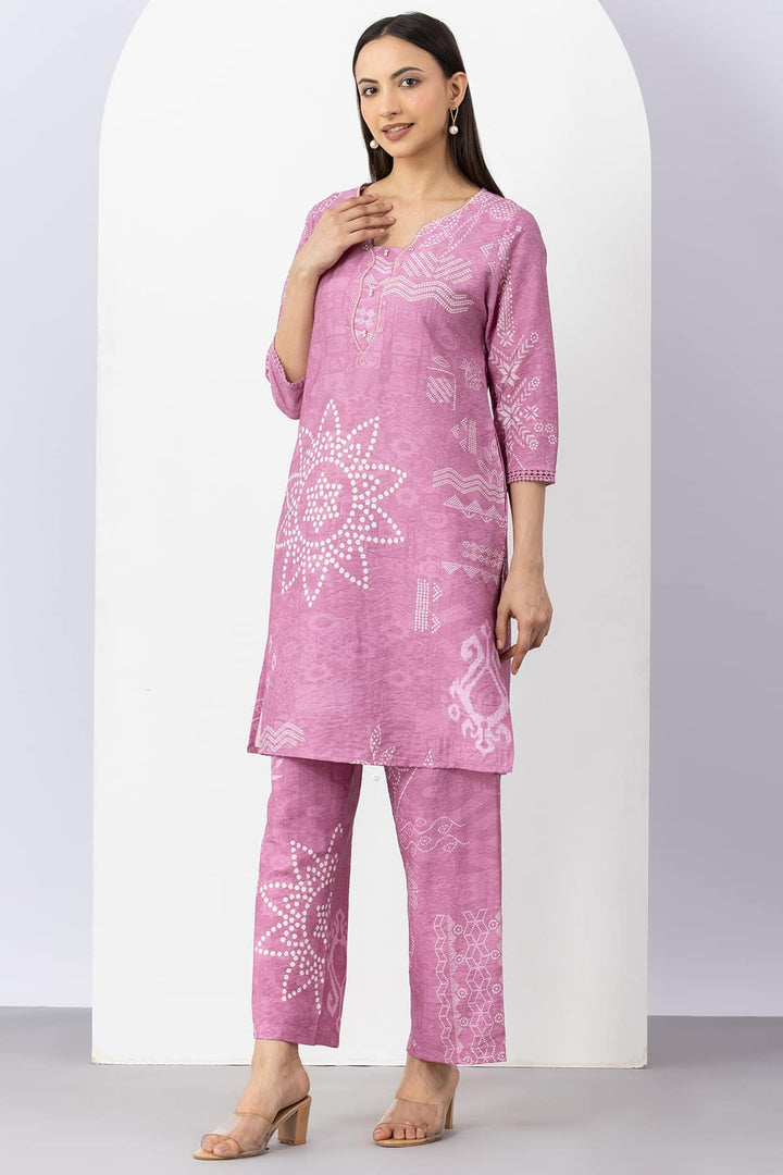 Pink Kurta Set For Women