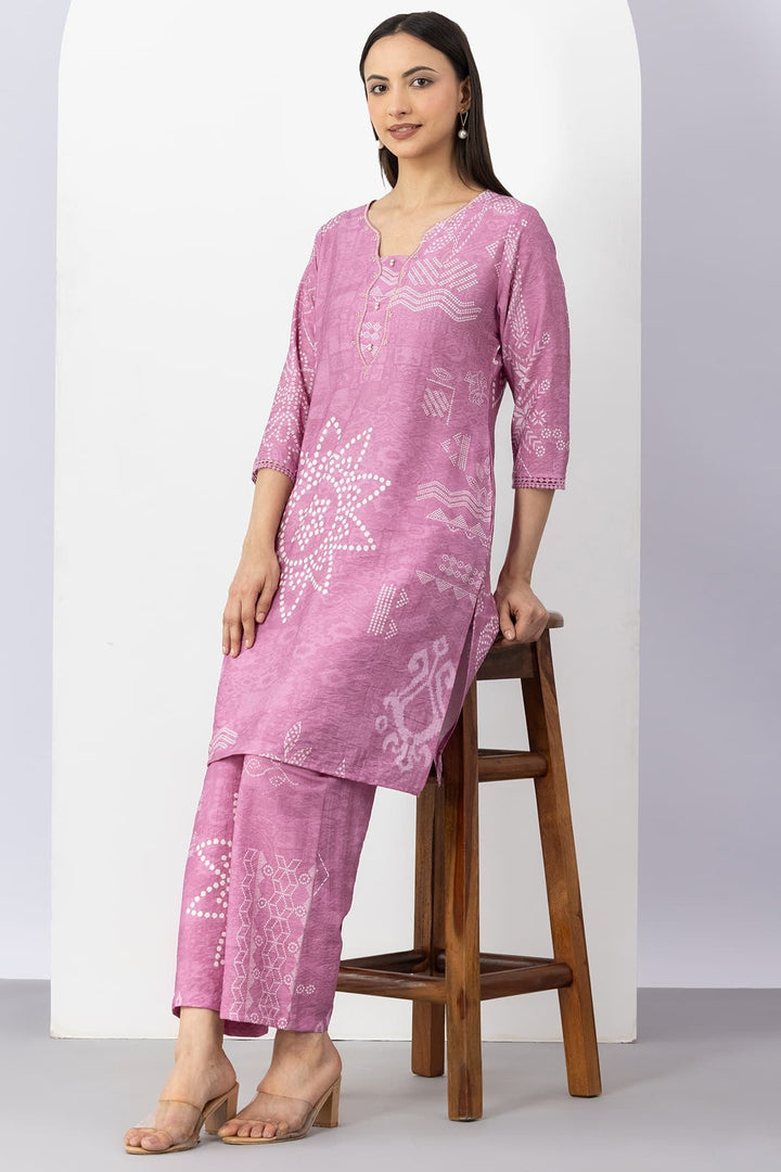 Pink Kurta Set For Women