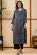 Black & White Stripes Viscose Modal Kurta