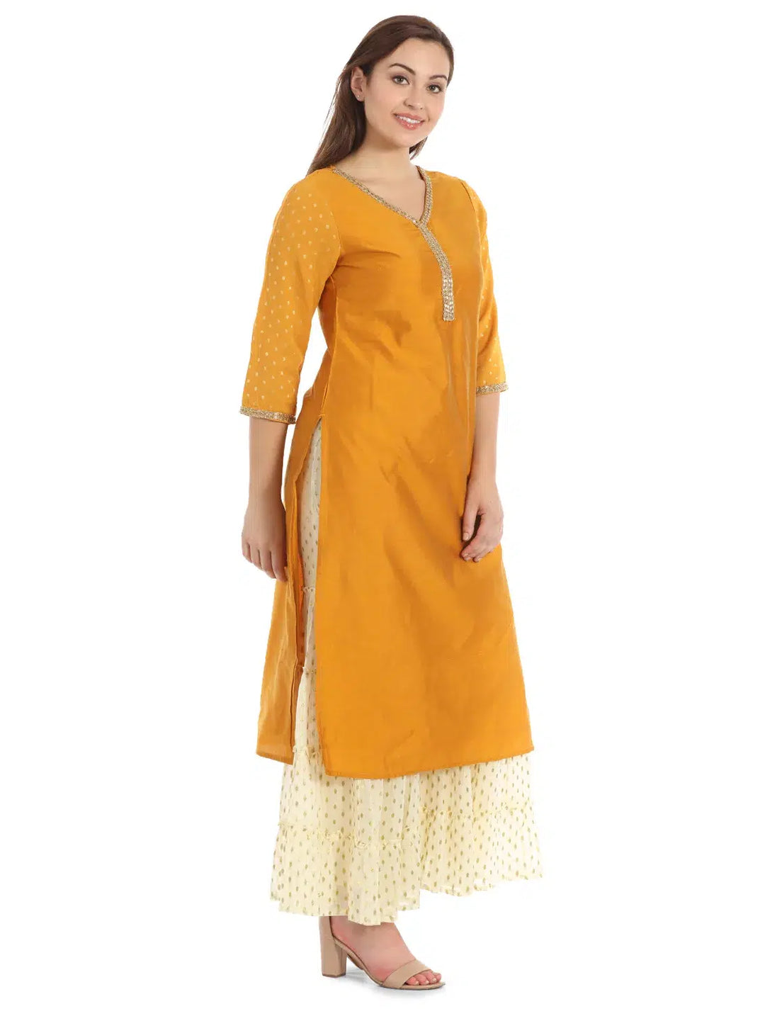 Coloured Silk &amp; Georgette Kurti