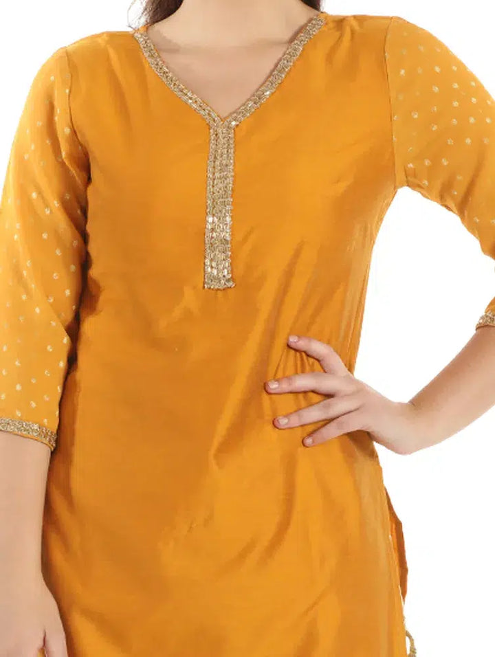 Coloured Silk &amp; Georgette Kurti