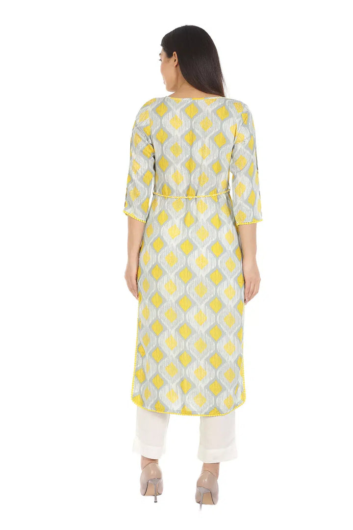 Grey Viscose Printed Kurti
