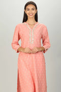 Pink Texture Printed Kurti