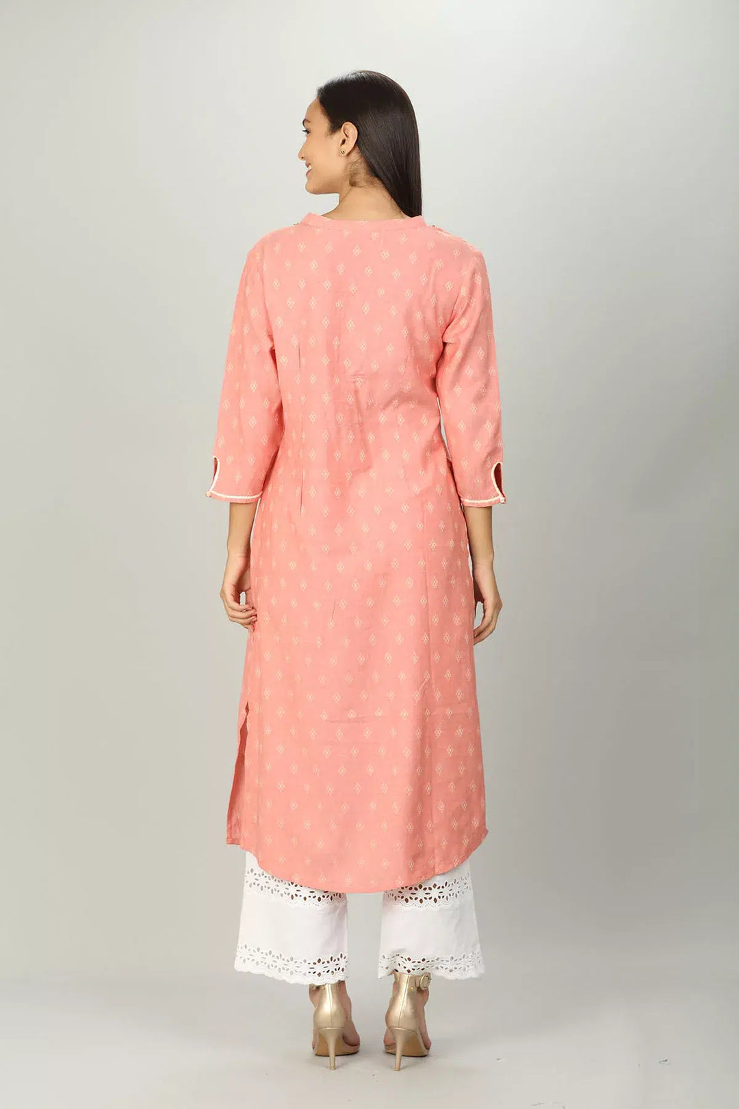 Pink Texture Printed Kurti