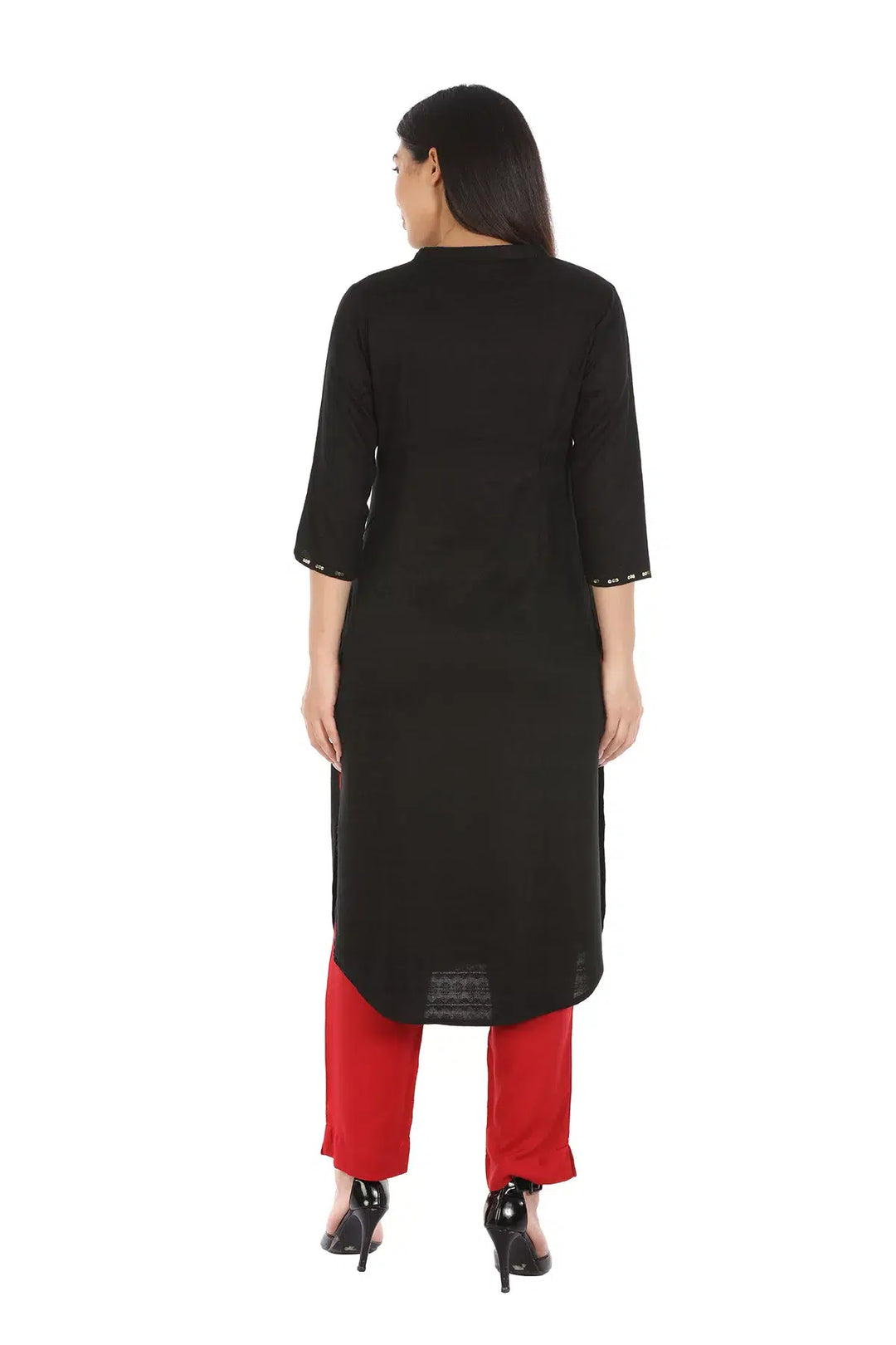 Black Viscose Solid Kurti