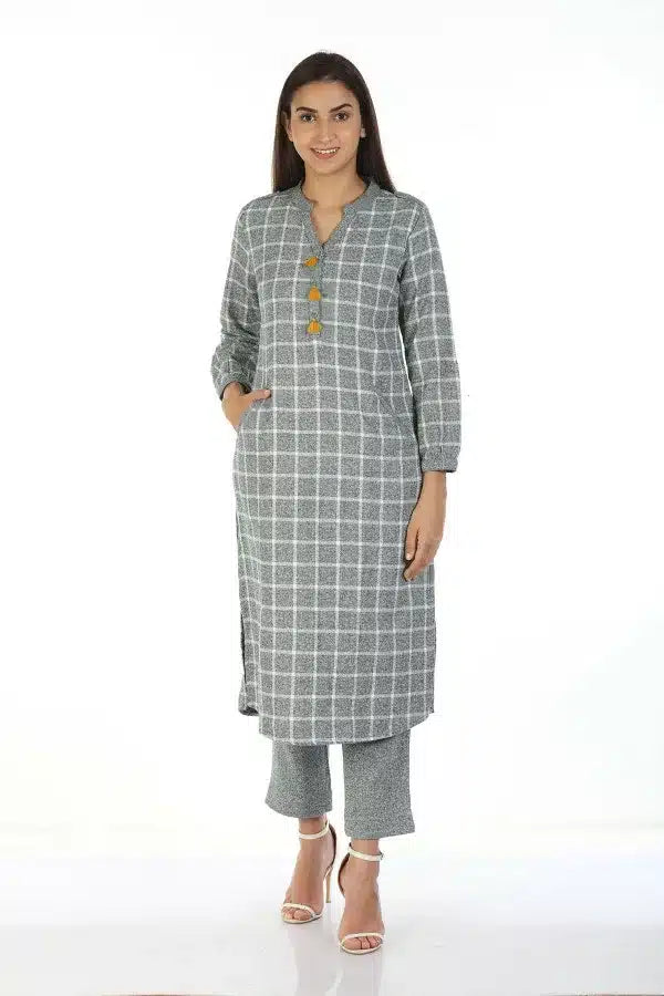 Grey slim fit Palazzo with White Texture