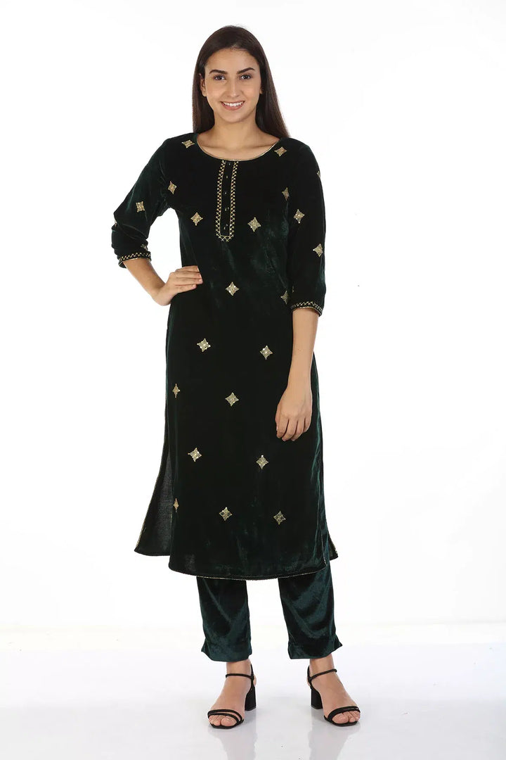 Black Embellished Ensemble Kurti