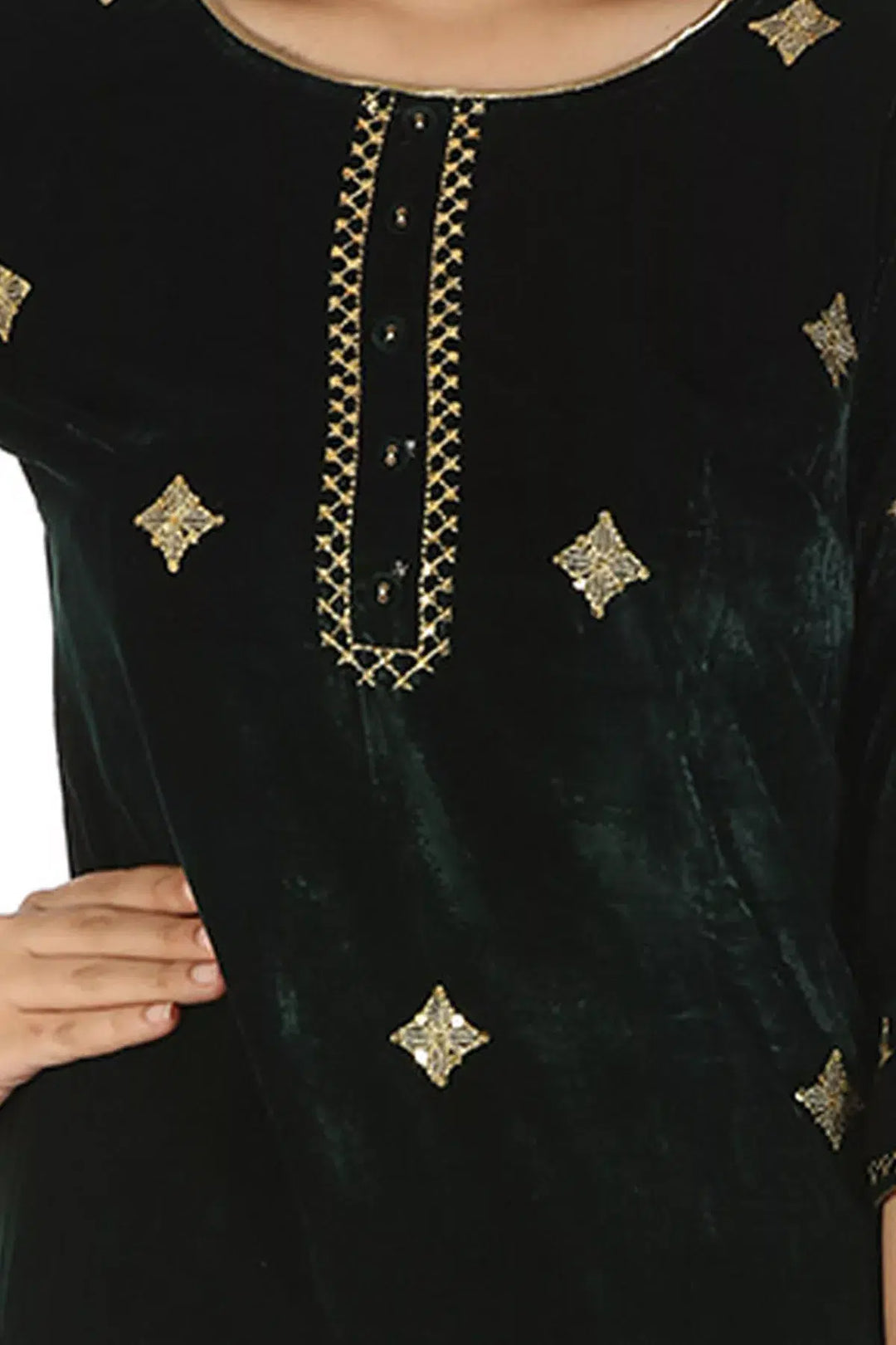 Black Embellished Ensemble Kurti