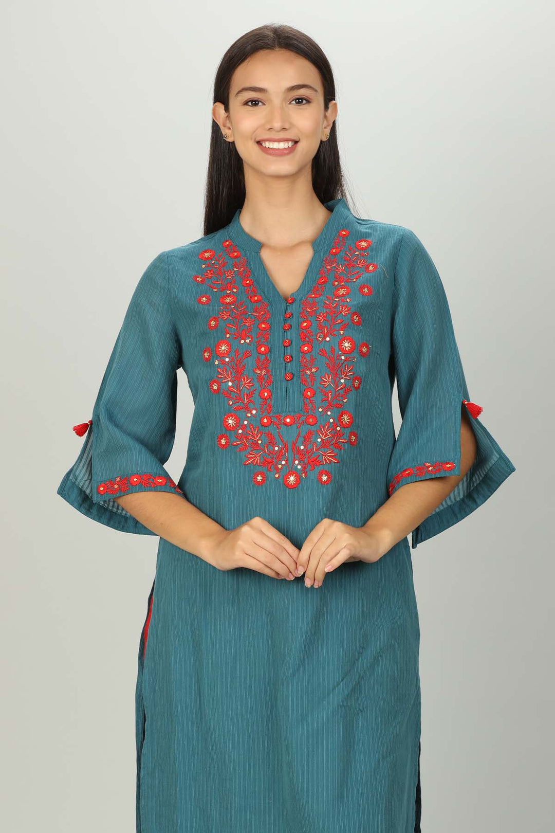 Blue Embriodered Kurti