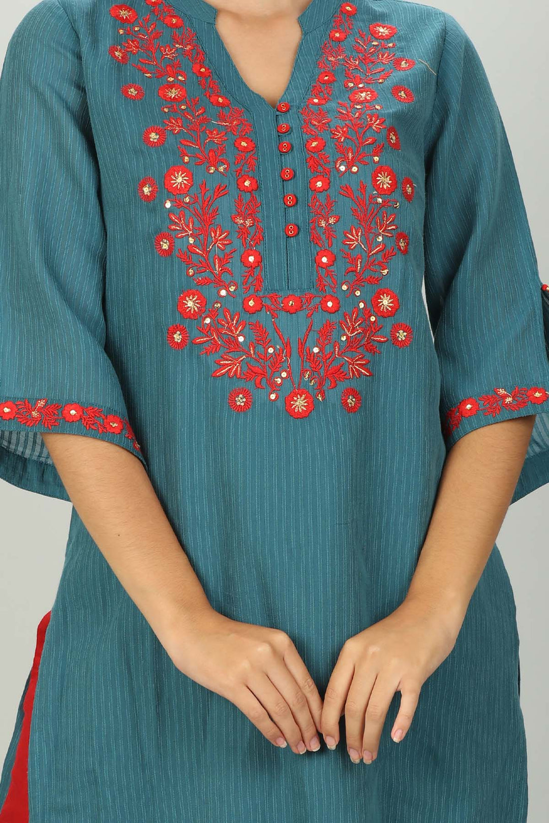 Blue Embriodered Kurti