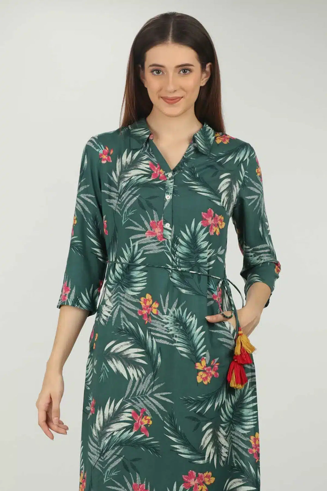 Green Collared Neck Kurti