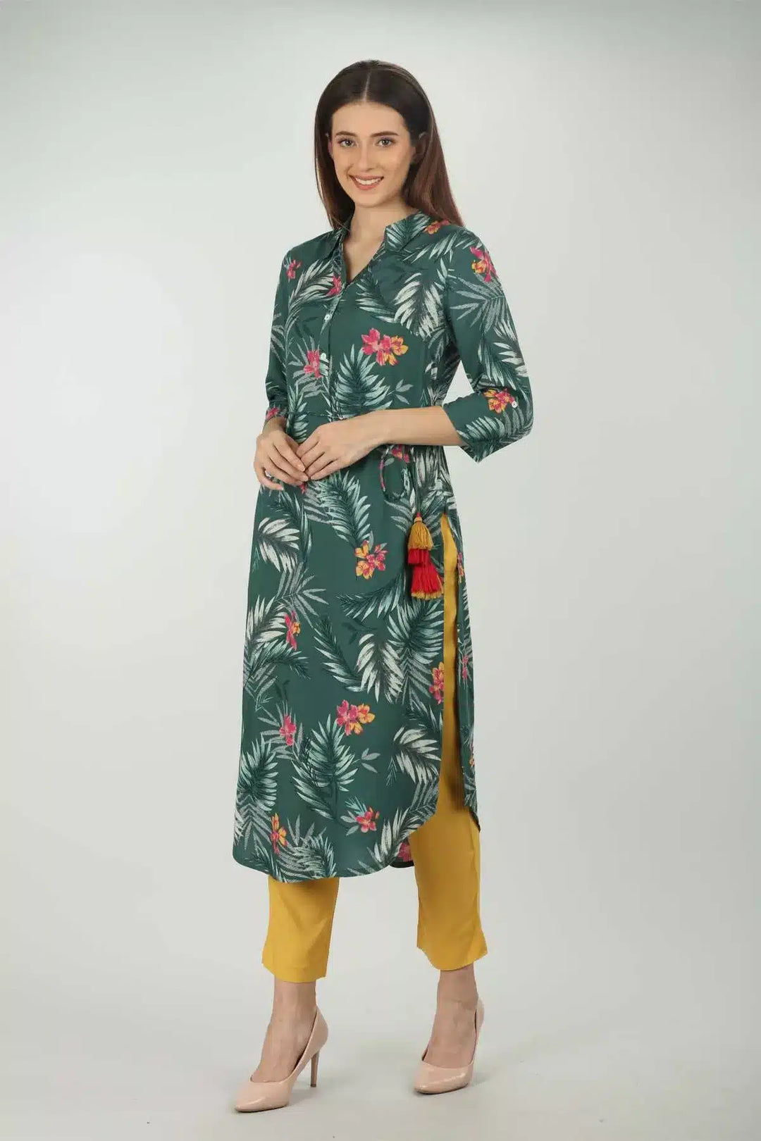 Green Collared Neck Kurti