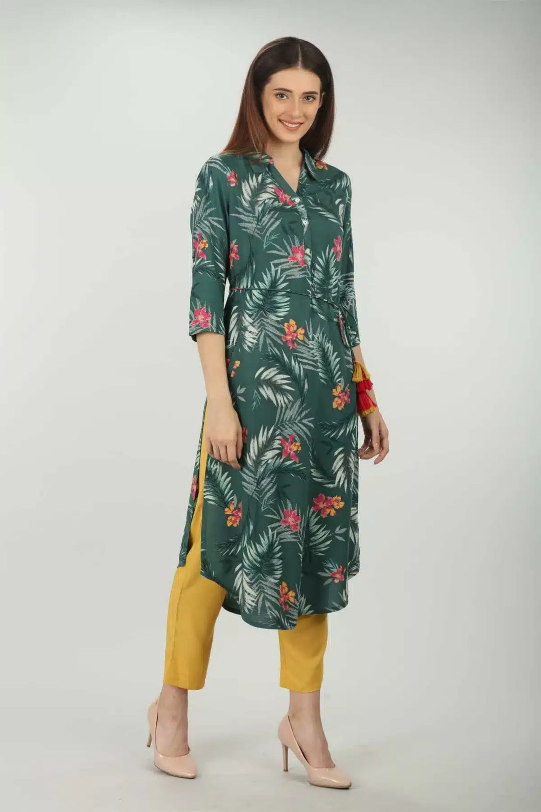 Green Collared Neck Kurti