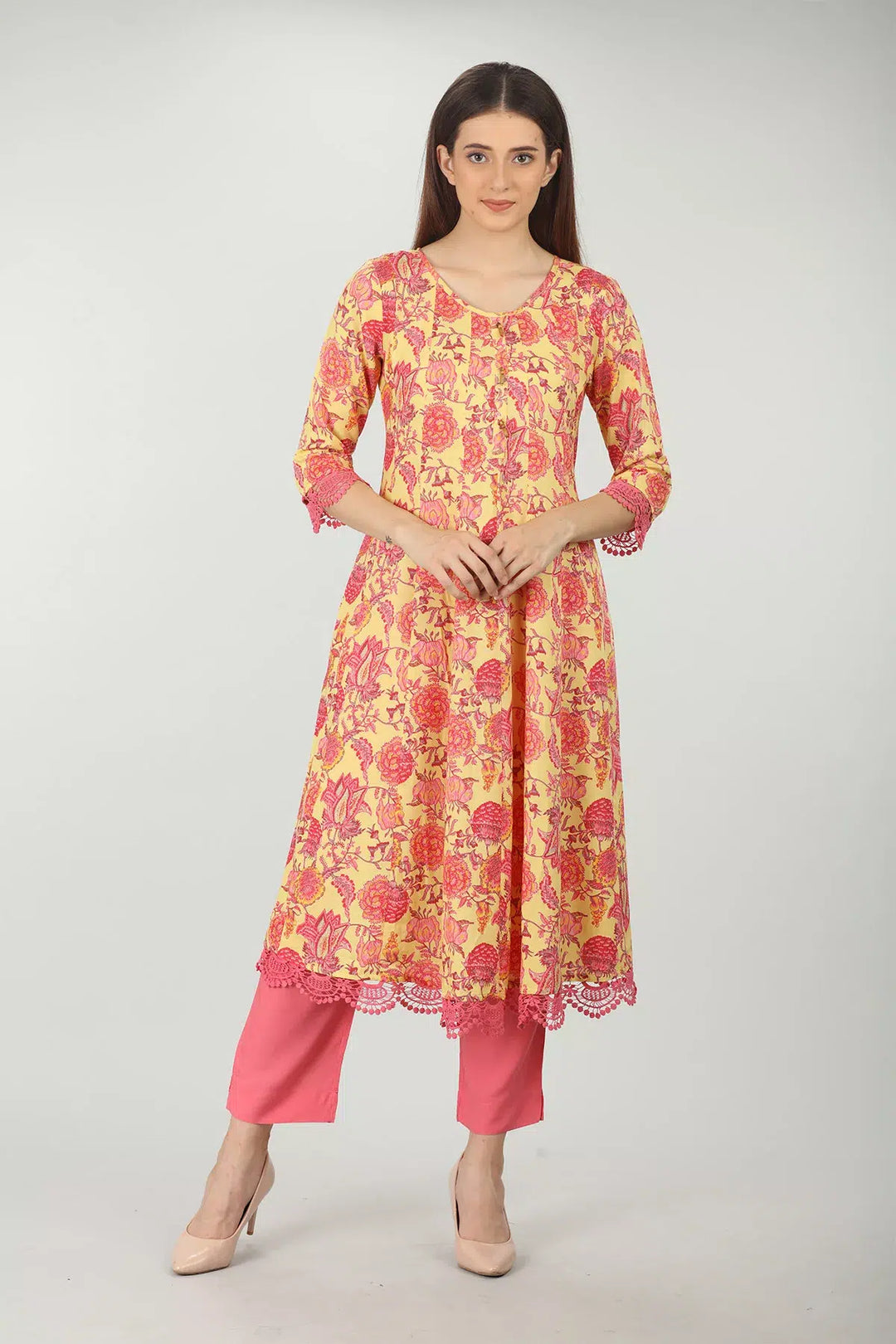 PINK ELASTICATED PALAZZO WITH TYING