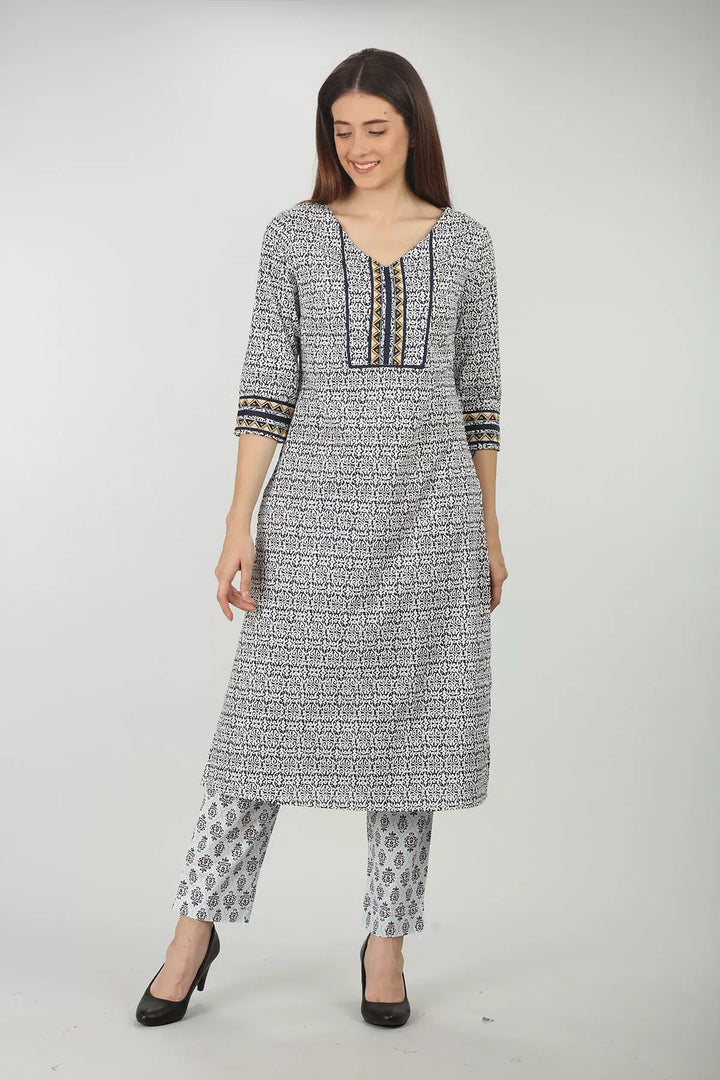 Grey cotton Elastic printed palazzo