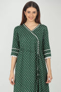 Green rayon printed Kurti