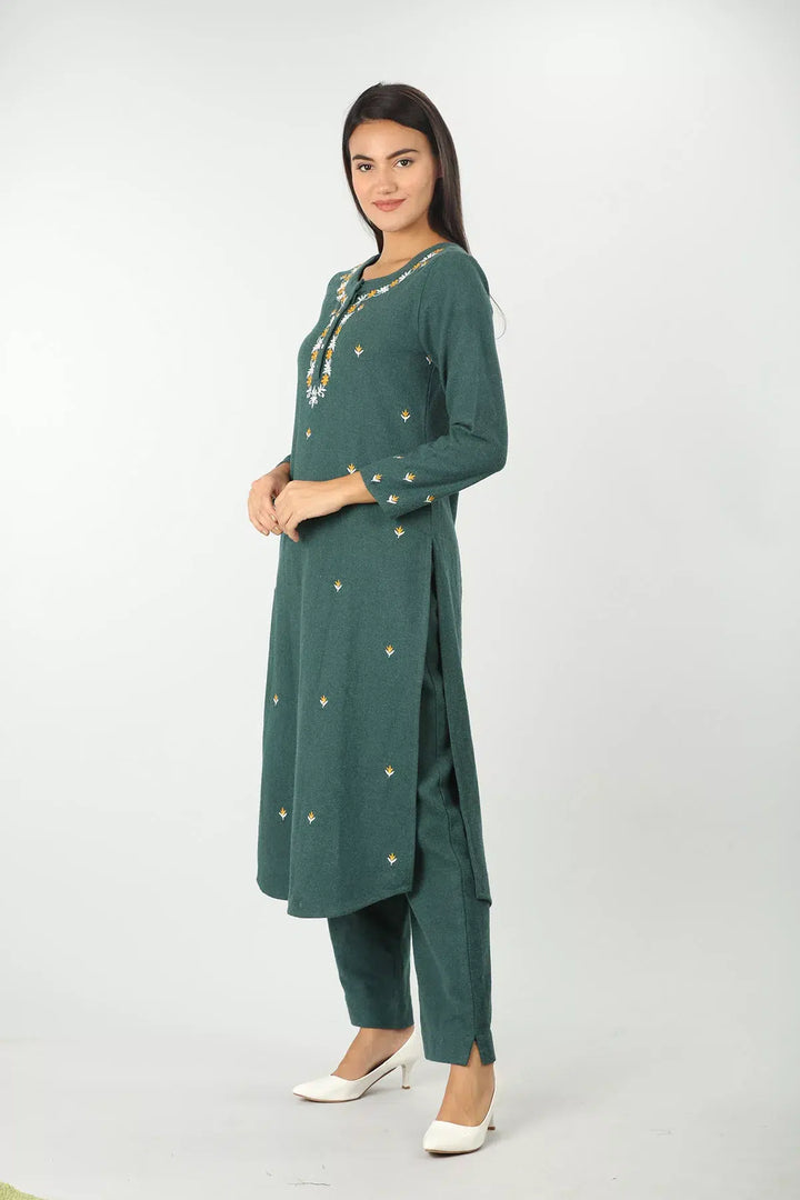 Green Embroidery kurti (Full sleeves)