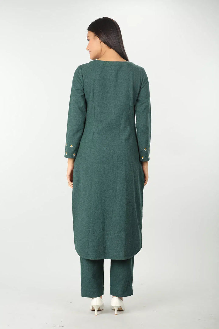 Green Embroidery kurti (Full sleeves)