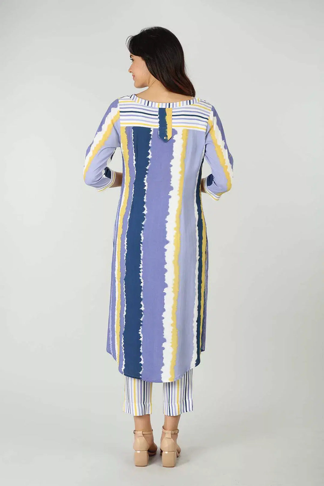 Rayon Stripe Lavender Kurti