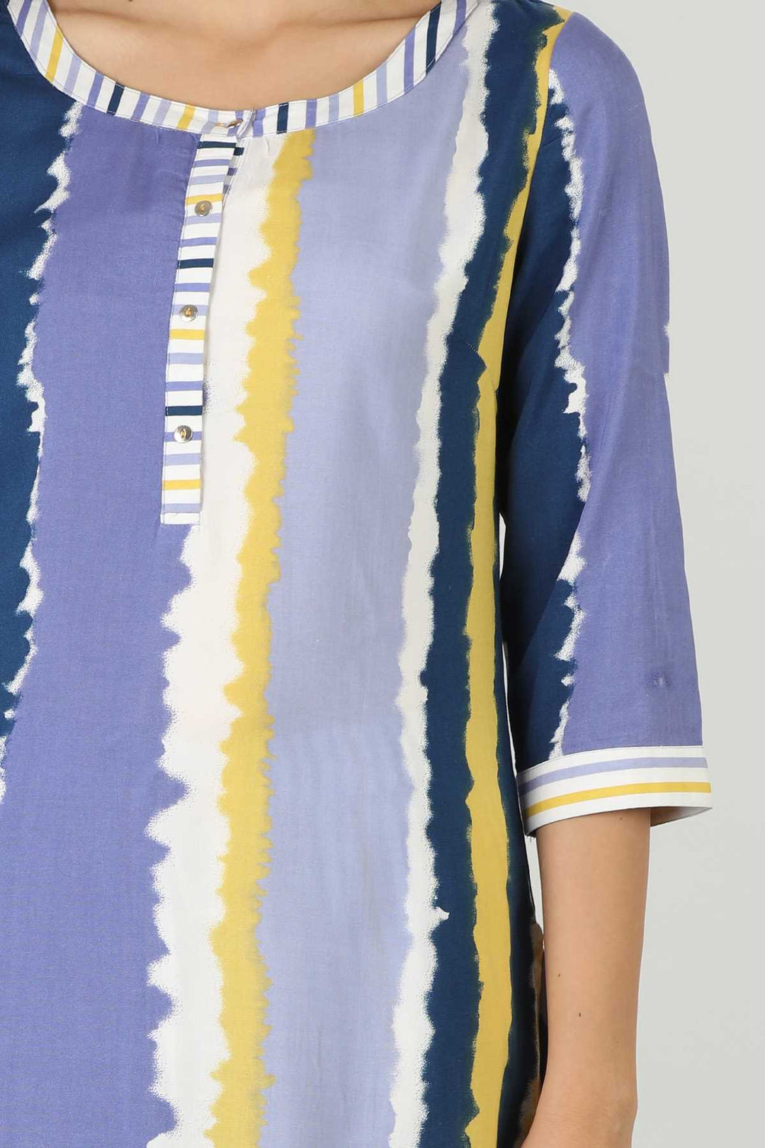 Rayon Stripe Lavender Kurti