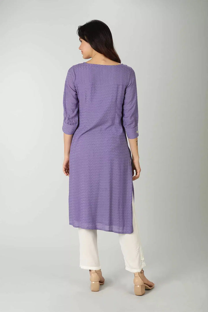 Embroidered Lavender Kurti