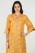 Mustard Mandarin neck kurti