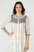 Off white Cotton front Slit Kurti