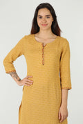 Embroidered round neck kurti