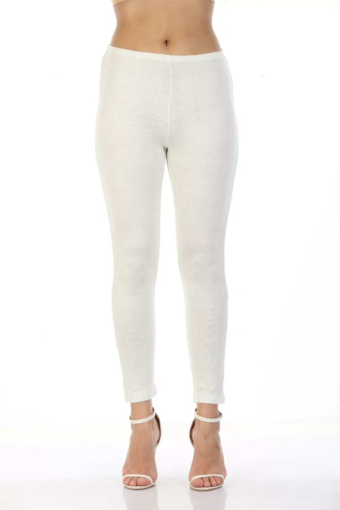 Off white  SOLID ANKLE LENGTH SLACKS