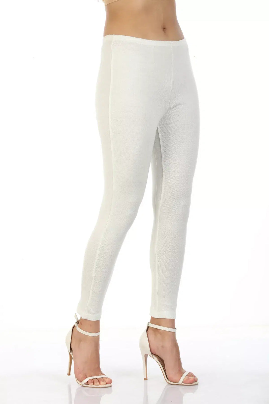 Off white  SOLID ANKLE LENGTH SLACKS