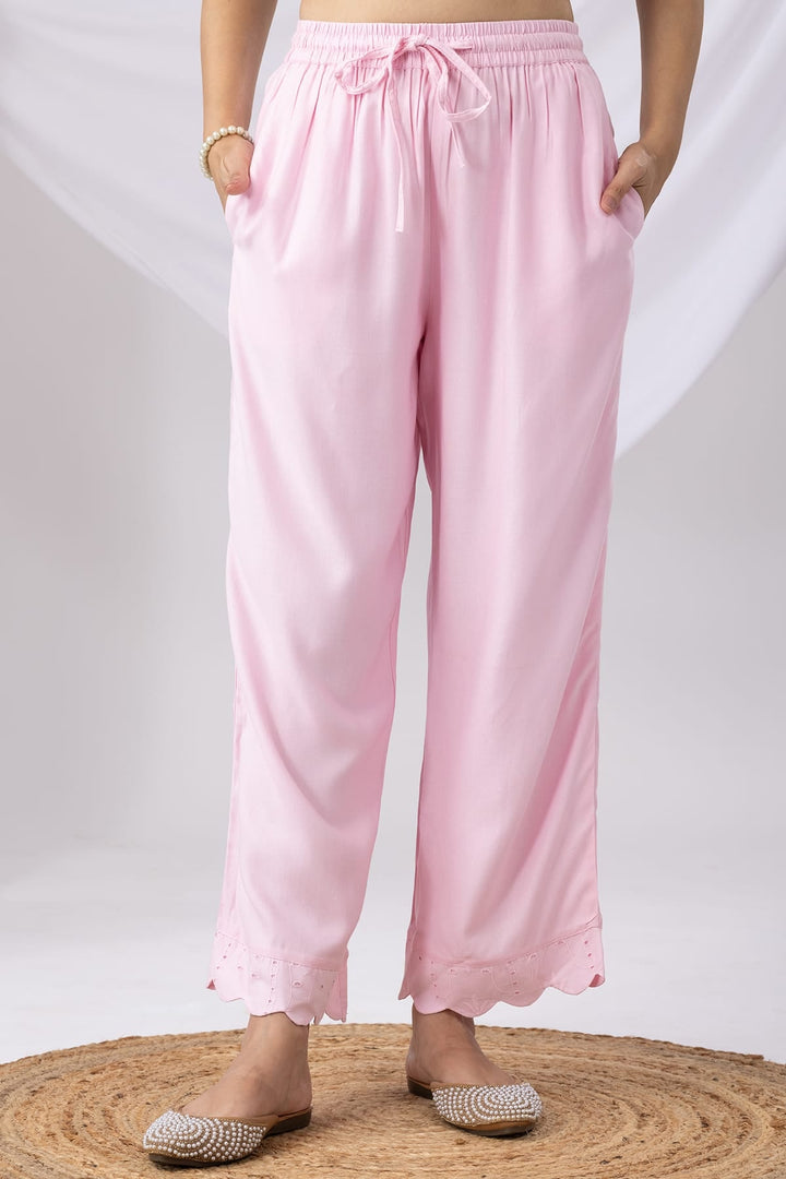 Solid Pink Tencel Twill Palazzo