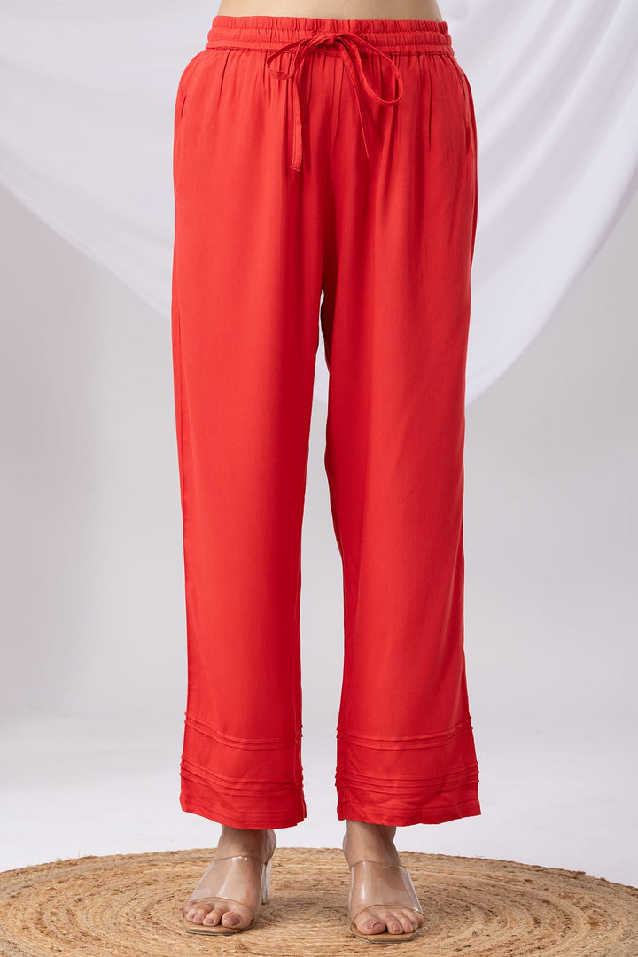 Solid Coral Tencel Twill Palazzo