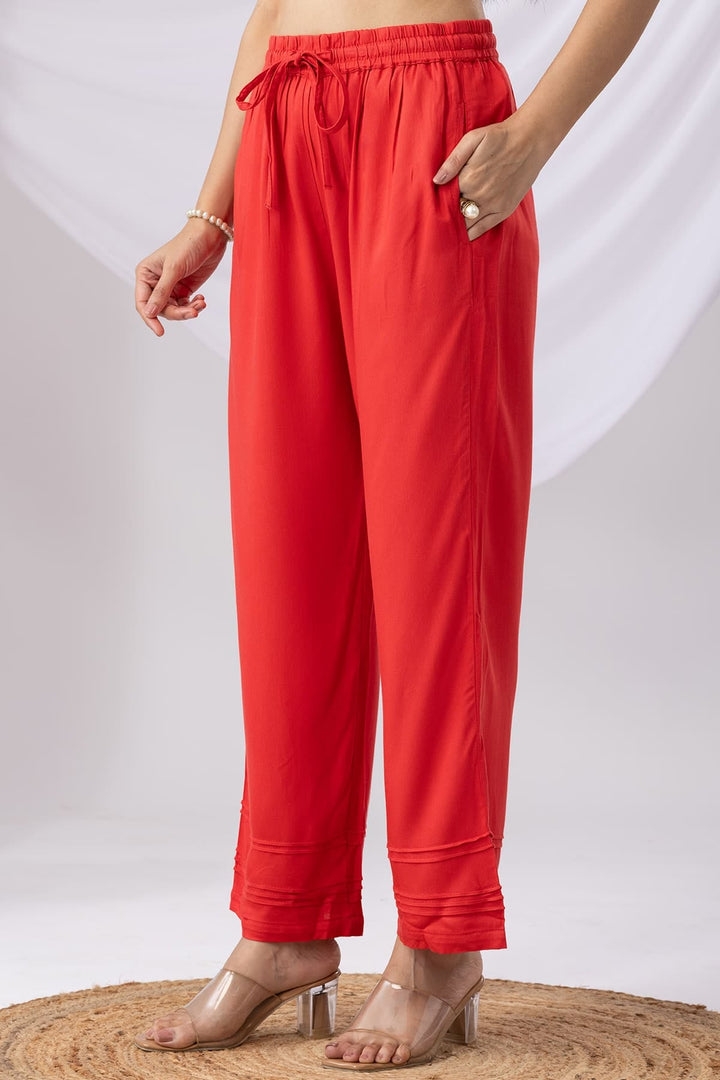 Solid Coral Tencel Twill Palazzo