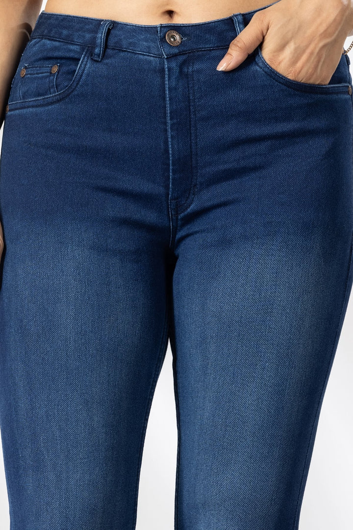 Bell Fit Solid Blue Denim Jeans