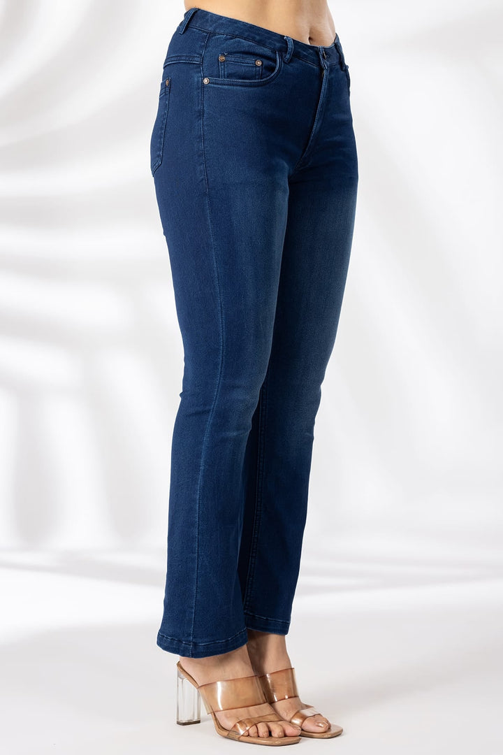 Bell Fit Solid Blue Denim Jeans