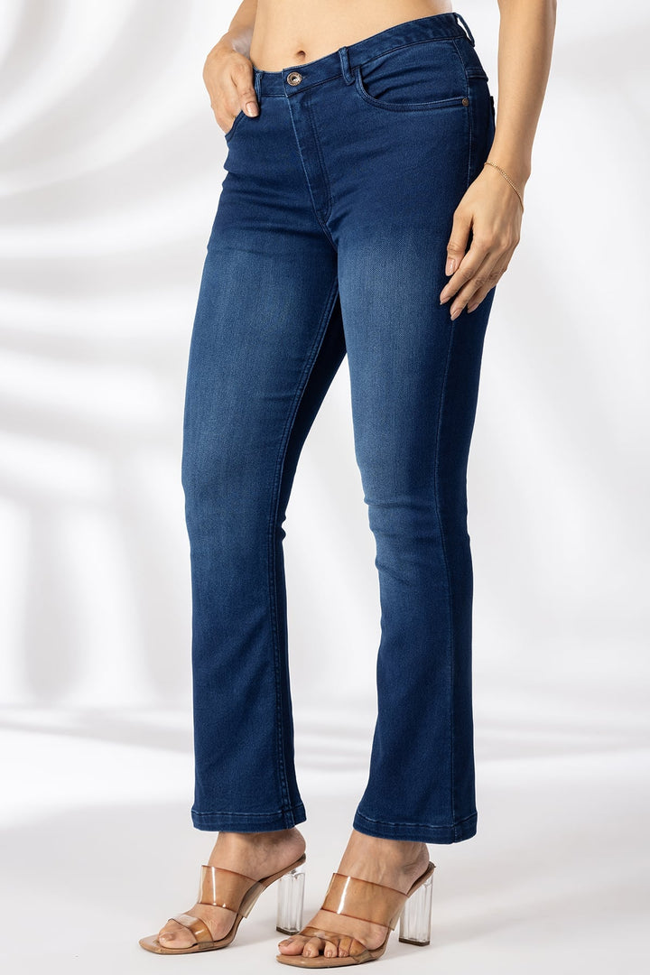 Bell Fit Solid Blue Denim Jeans