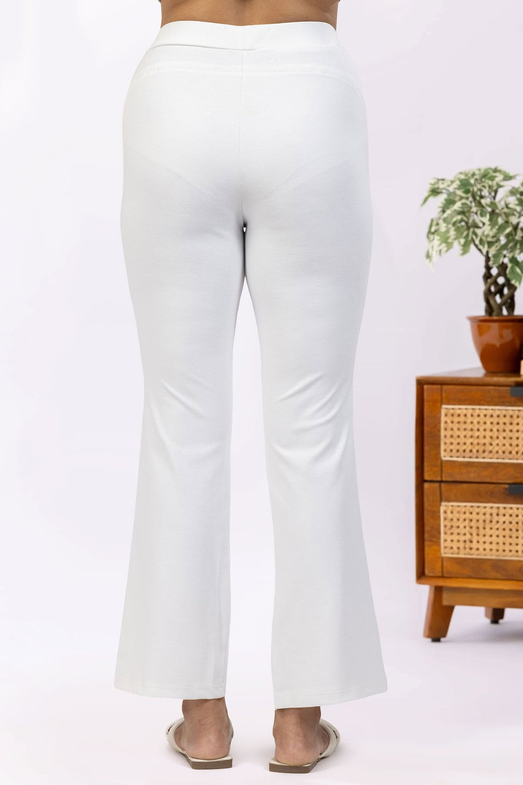 White Tencel Roma Spandex Pant