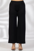 Solid Black Regular Fit Ponty Roma Pant