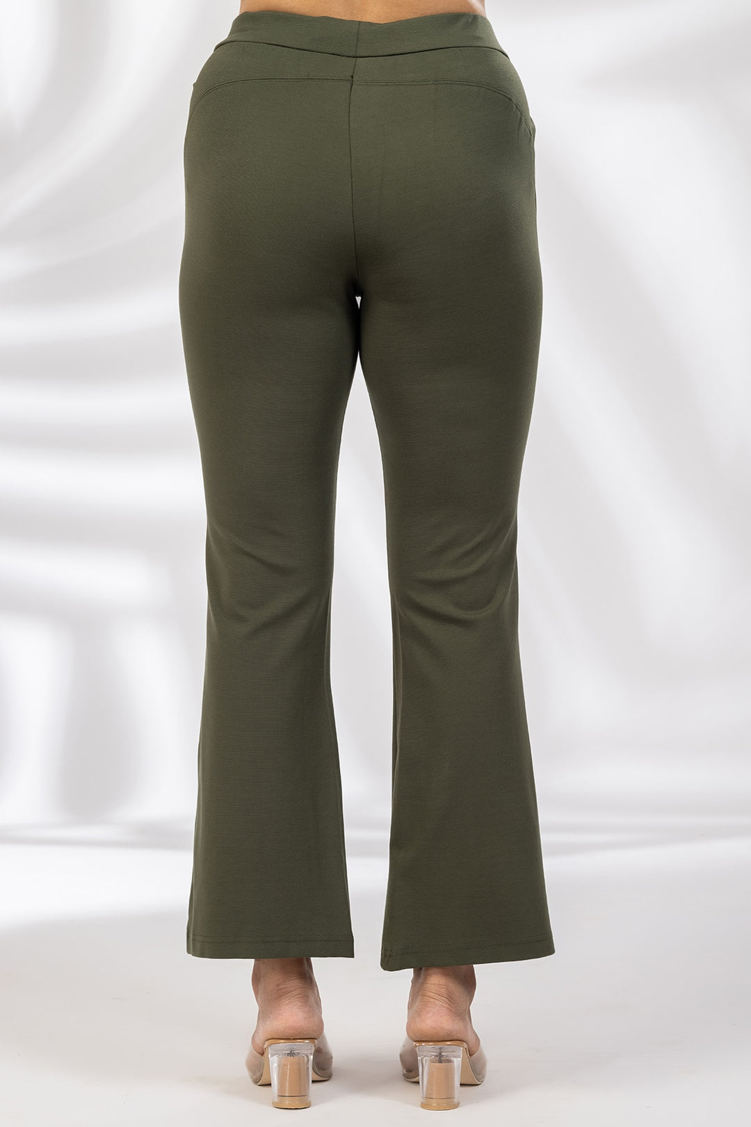 Olive Green Tencel Roma Spandex Pant