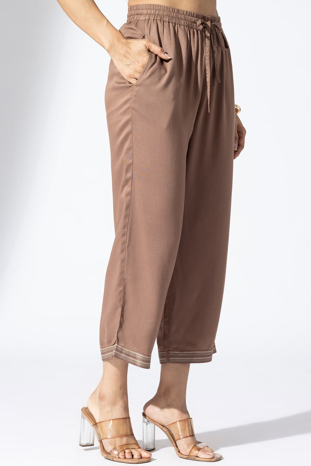 Solid Mud Viscose Co-Ord Palazzo