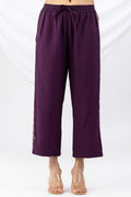Purple Viscose Crush Regular Fit Co-Ord Palazzo