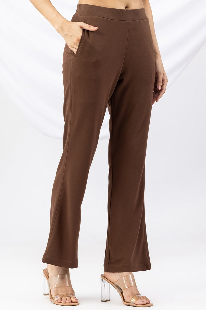Brown Tencel Roma Spandex Pant