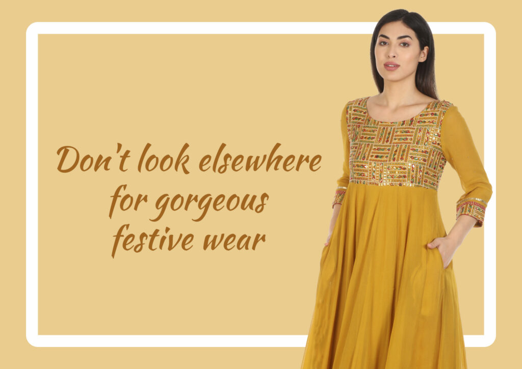 Buy Yellow Embroidered Casual Kurti Online