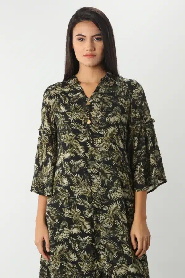 Printed Black Floral Dress Maxi For Women