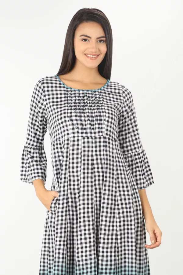 Checks Black Dress Women